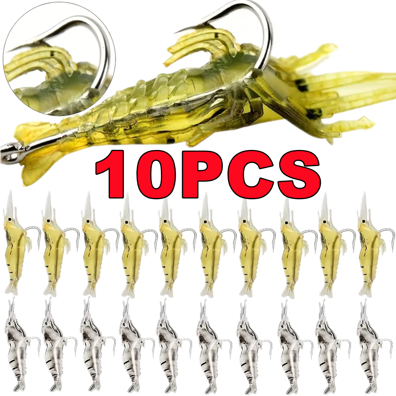 Fishing Lure Crankbait - New 10-1PC Artificial Soft Shrimp Lure