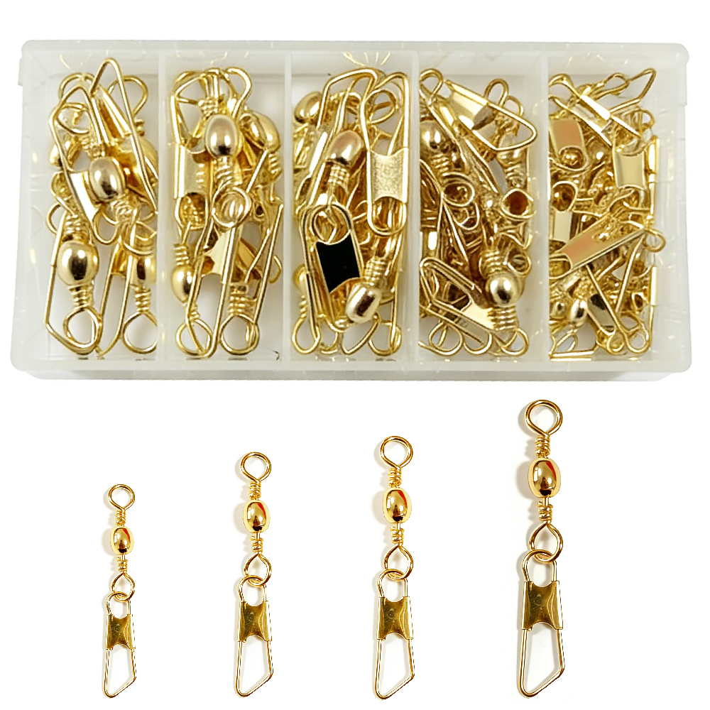 50Pcs Gold Fishing Barrel Swiv - Fishing Lure Accessories review and price